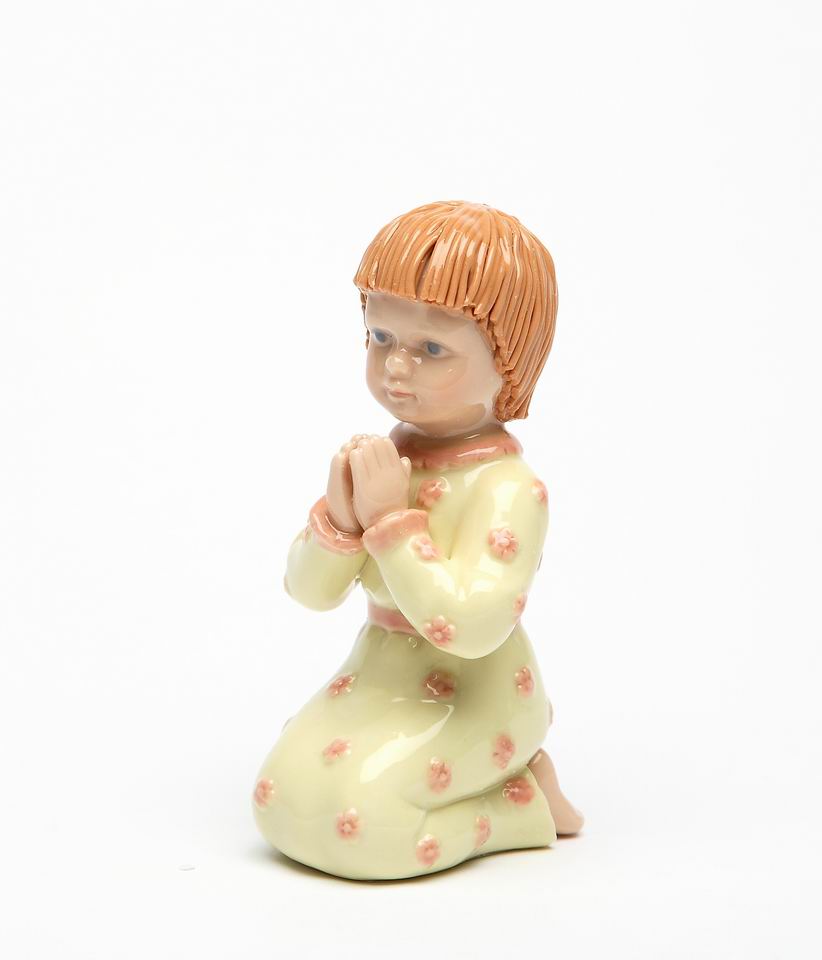 Ceramic Praying Girl Figurine, Religious Décor, Religious Gift, Church Décor, Church Gift, Baptism Gift