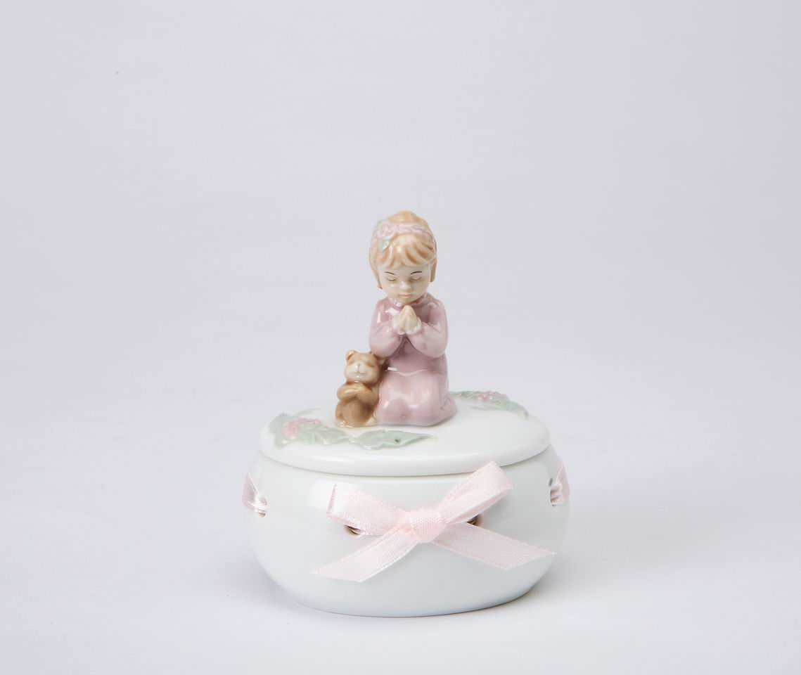 Ceramic Girl Praying Box, Religious Décor, Religious Gift, Church Décor, Church Gift, Baptism Gift
