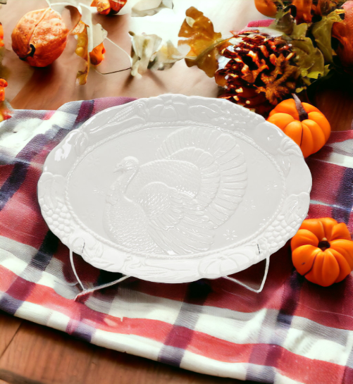 White 2024 turkey platter