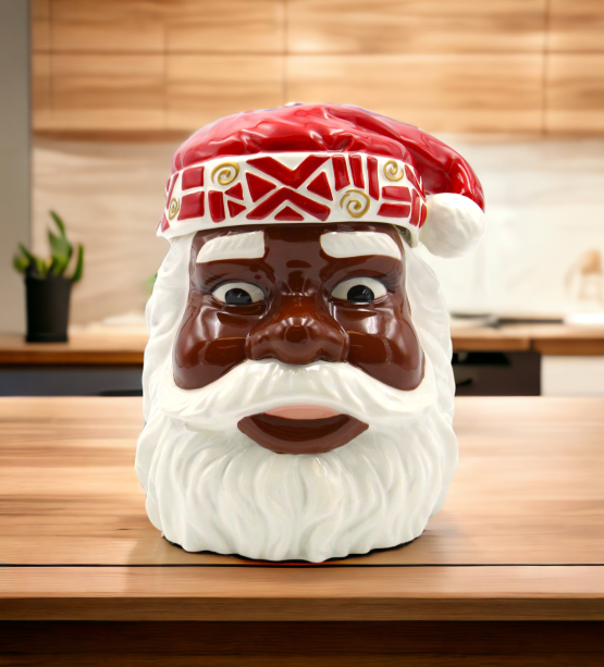 kevinsgiftshoppe Ceramic African American Santa Sugar And Creamer