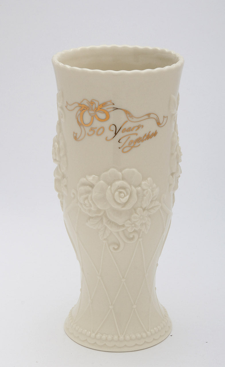 Ceramic 50th Anniversary Flower Vase, Anniversary Décor or Gift