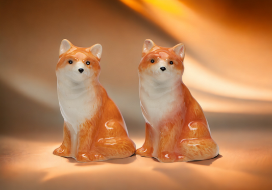 Ceramic Fox Salt and Pepper Shakers, Home Décor, Gift for Her, Gift for Mom, Kitchen Décor, Nature Lover Gift