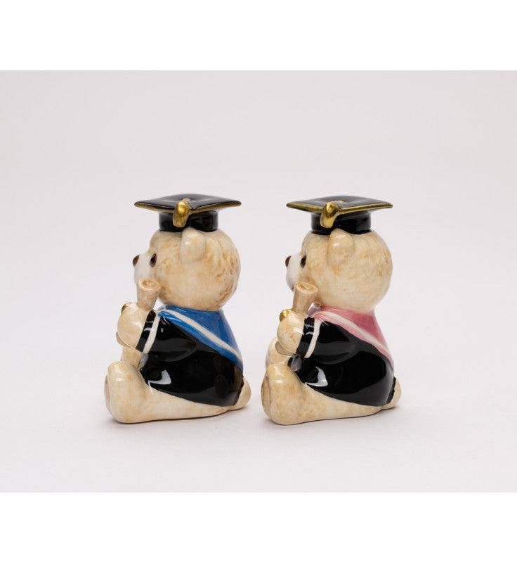 Ceramic Graduation Bears Salt and Pepper Shakers, Graduation Gift, Graduation Decor