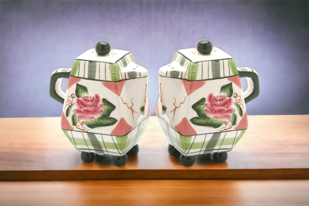 Ceramic Pink Rose Pitcher Shape Salt and Pepper Shakers, Home Décor, Gift for Her, Gift for Mom, Kitchen Décor