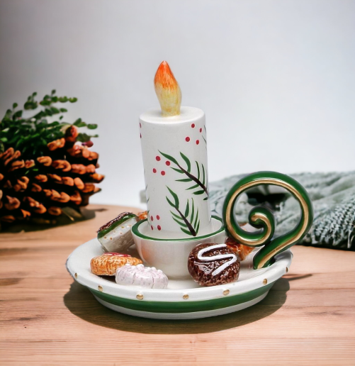 Ceramic Christmas Candle Holder Ornament, Home Décor, Gift for Her, Gift for Mom, Kitchen Décor, Christmas Décor