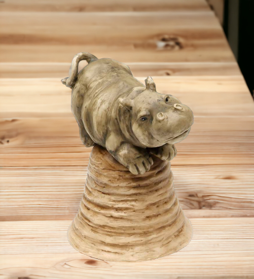 Ceramic Hippo Bell, Home Décor, Gift for Her, Gift for Mom, Nature Lover Gift, Vintage Decor