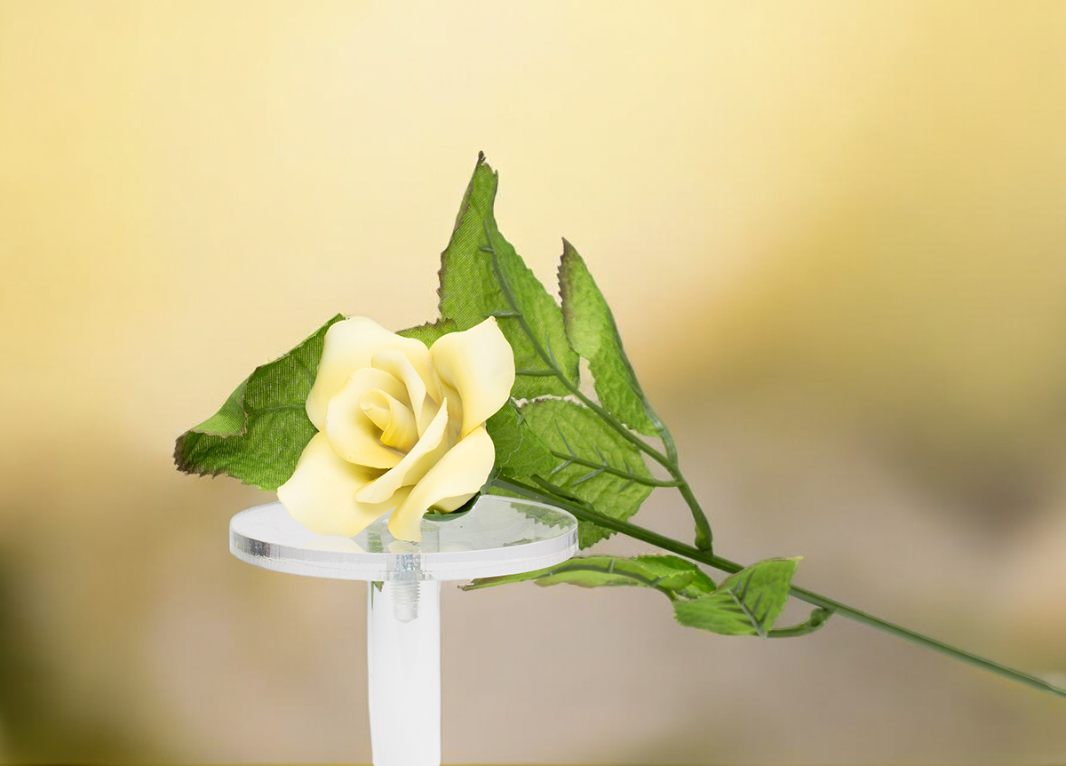 Ceramic Yellow Rose Flower - Set of 2, Romantic Decor, Wedding Decor, Gift for Her, Gift for Mom