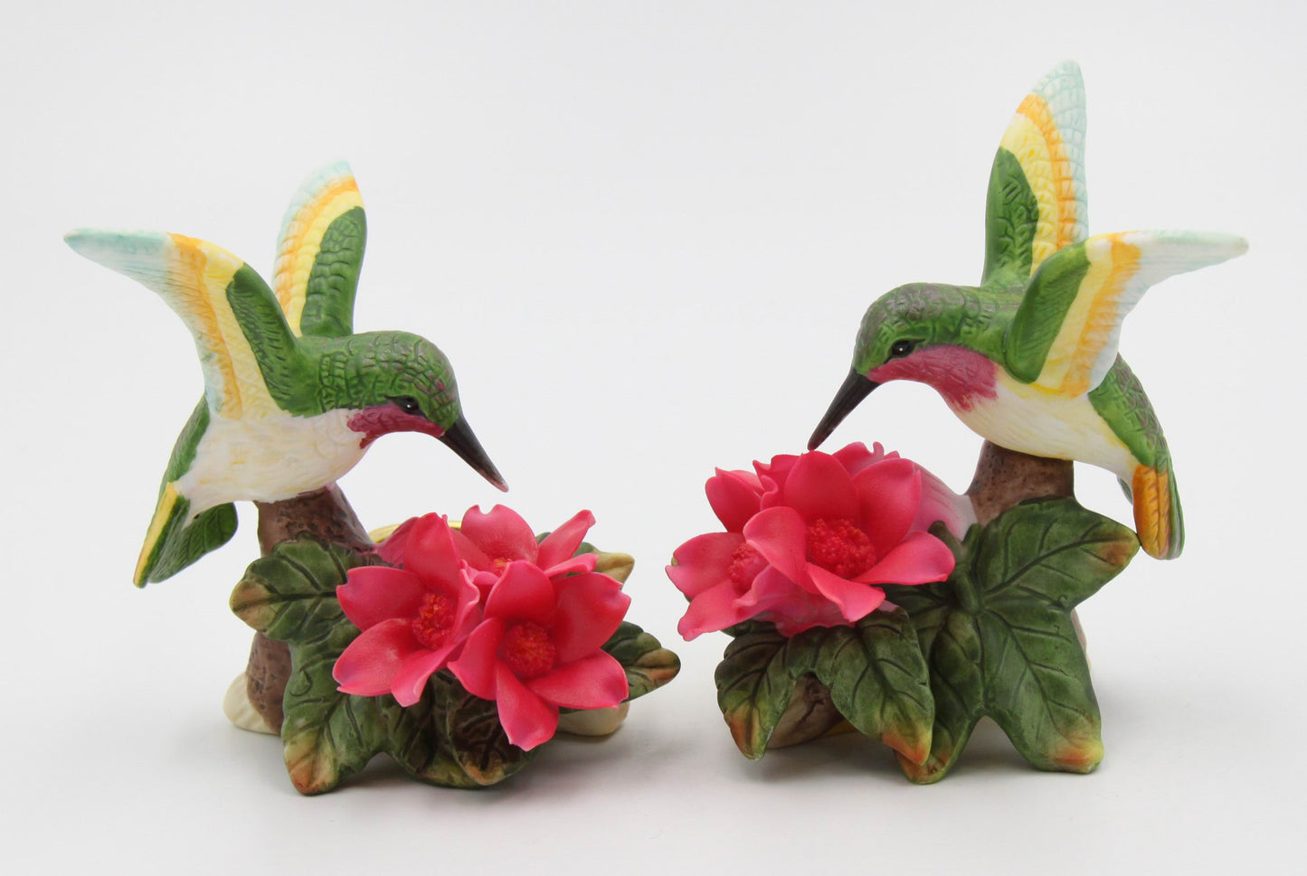 Ceramic Hummingbird with Flower Candle Holders-Set of 2, Home Décor, Gift for Her, Mom, Kitchen Décor, Birdwatcher Gift, Vintage Decor