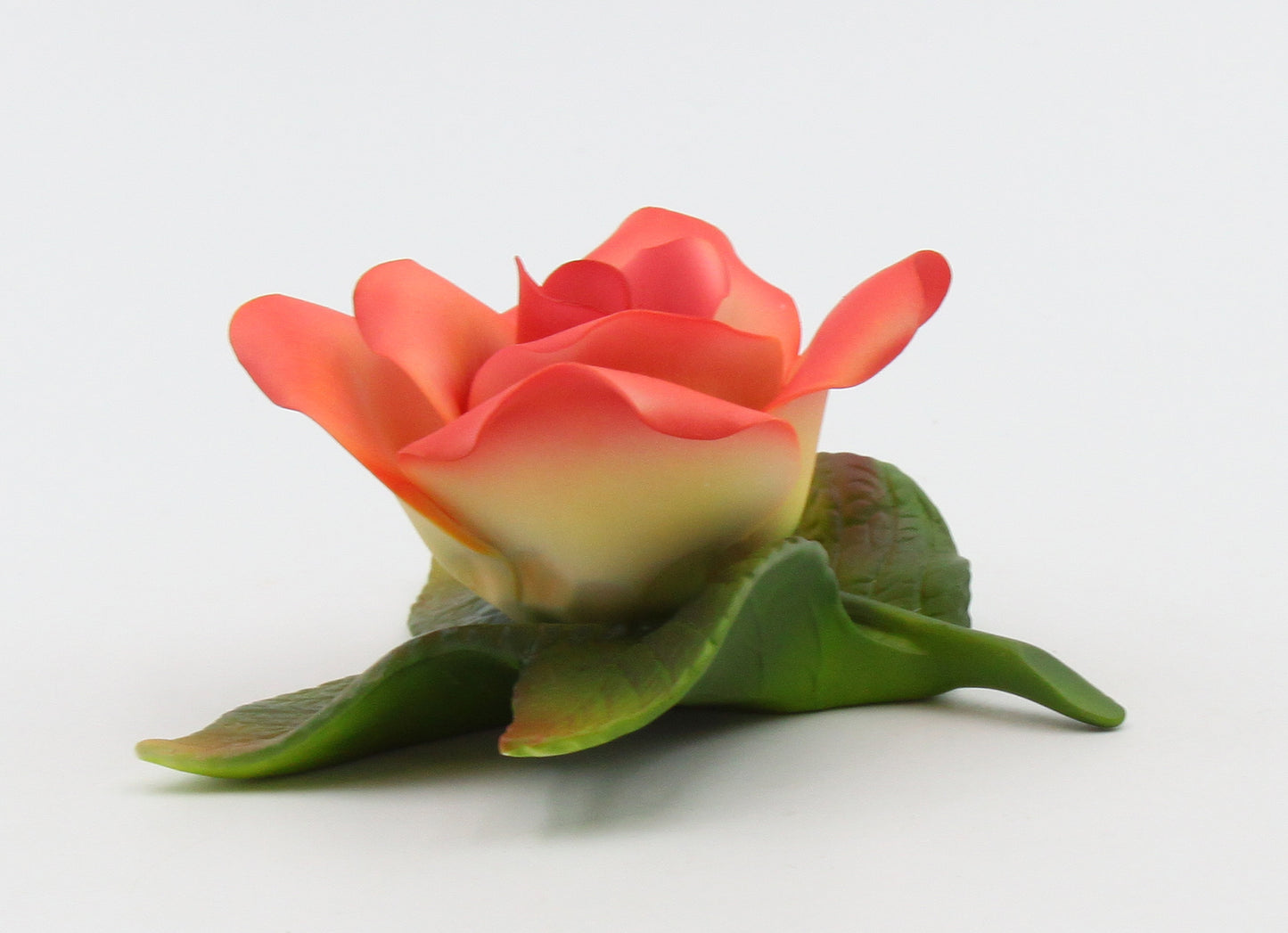 Ceramic Peach Color Rose Flower Figurine, Home Decor, Spring Decor, Gift for Her, Gift for Mom
