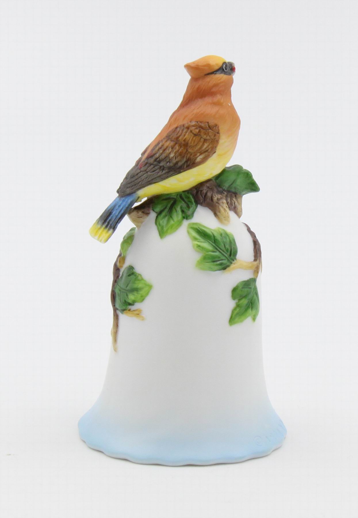 Ceramic Mini Cedar Waxing Bird Bell, Birdwatcher Gift, Gift for Her, Gift for Mom, Home Decor