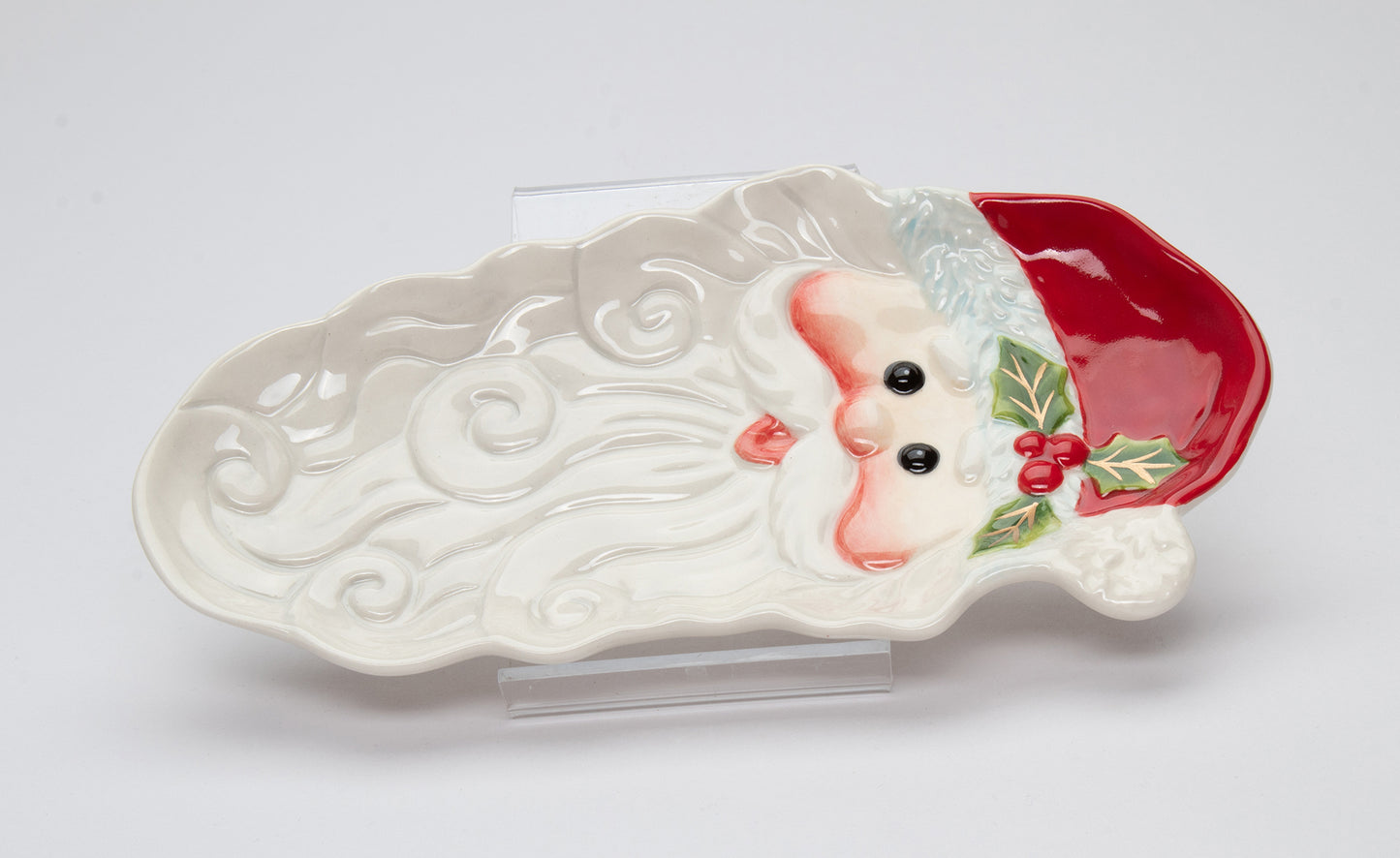 Ceramic Santa Claus Dessert Tray, Home Décor, Gift for Her, Gift for Mom, Kitchen Décor, Christmas Décor