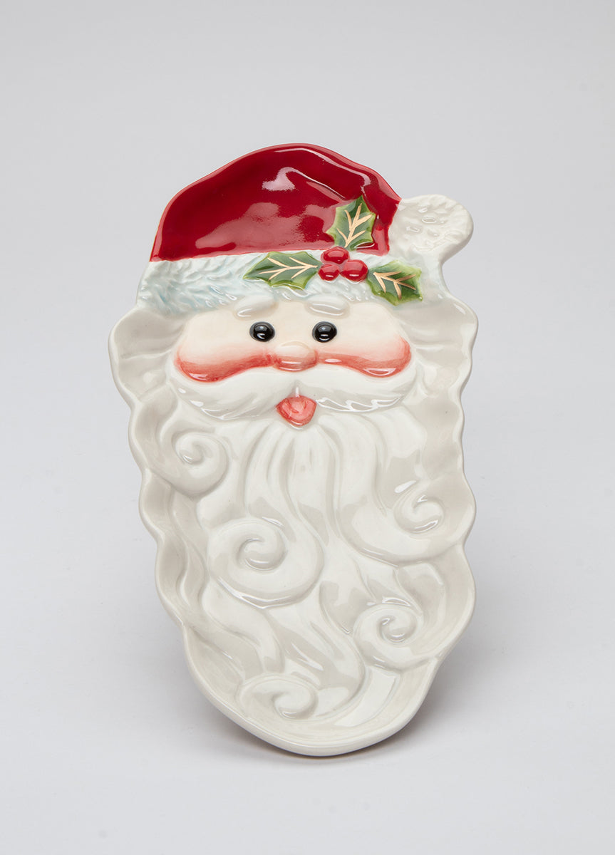 Ceramic Santa Claus Dessert Tray, Home Décor, Gift for Her, Gift for Mom, Kitchen Décor, Christmas Décor