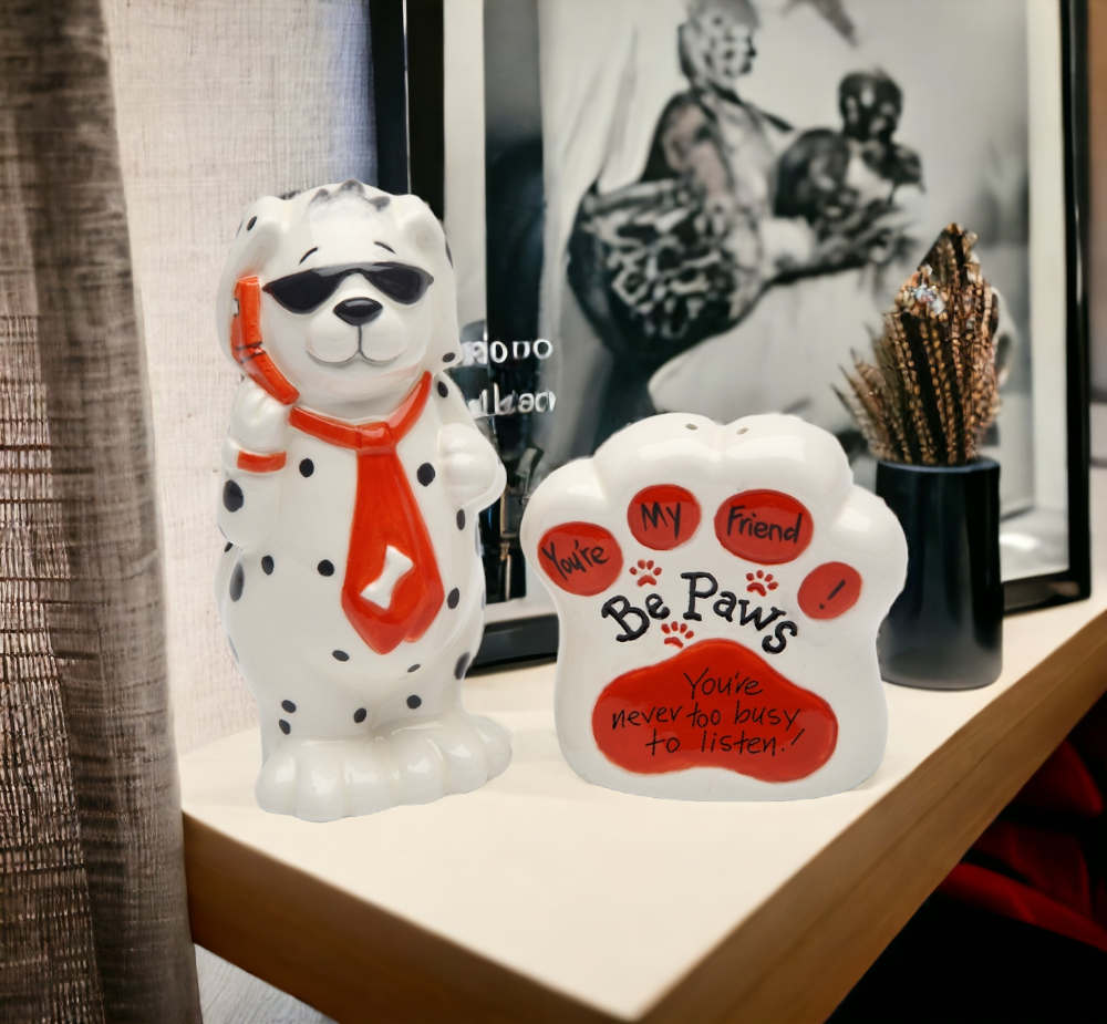 You're Never Too Busy To Listen Ceramic Dalmation Dog Salt & Pepper, Gift for Her, Him, Kitchen Décor, Dog Lover Gift, Pet Loss Gift