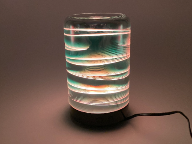 Diffusers For Essential Oils, 3D Glass Art -Stripes- Oil Diffuser with Alternating Colors, Bedroom Decor, Gift for Her
