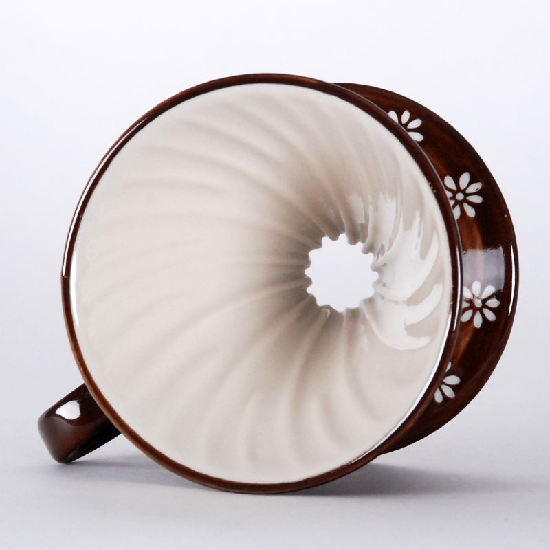 Ceramic Coffee Dripper with Japanese Fans Design, Japanese Culture, Coffee Lover Gift, Cafe Decor, Gift for Her
