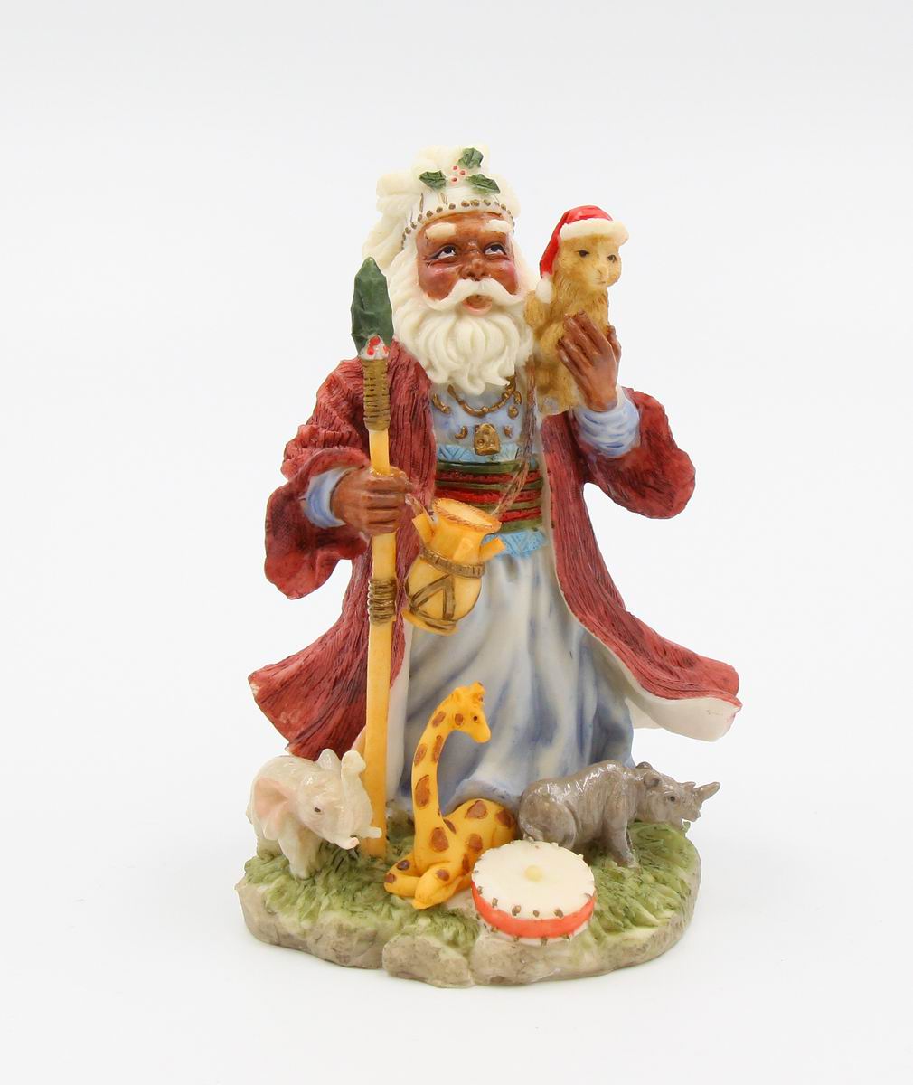 African Santa with Safari Animals Figurine - kevinsgiftshoppe
