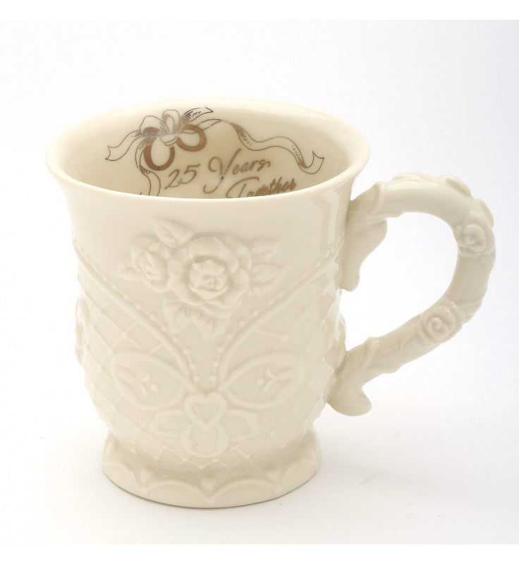 Ceramic 25th Wedding Anniversary Mug Gift for Her Gift for Parents - Mugs