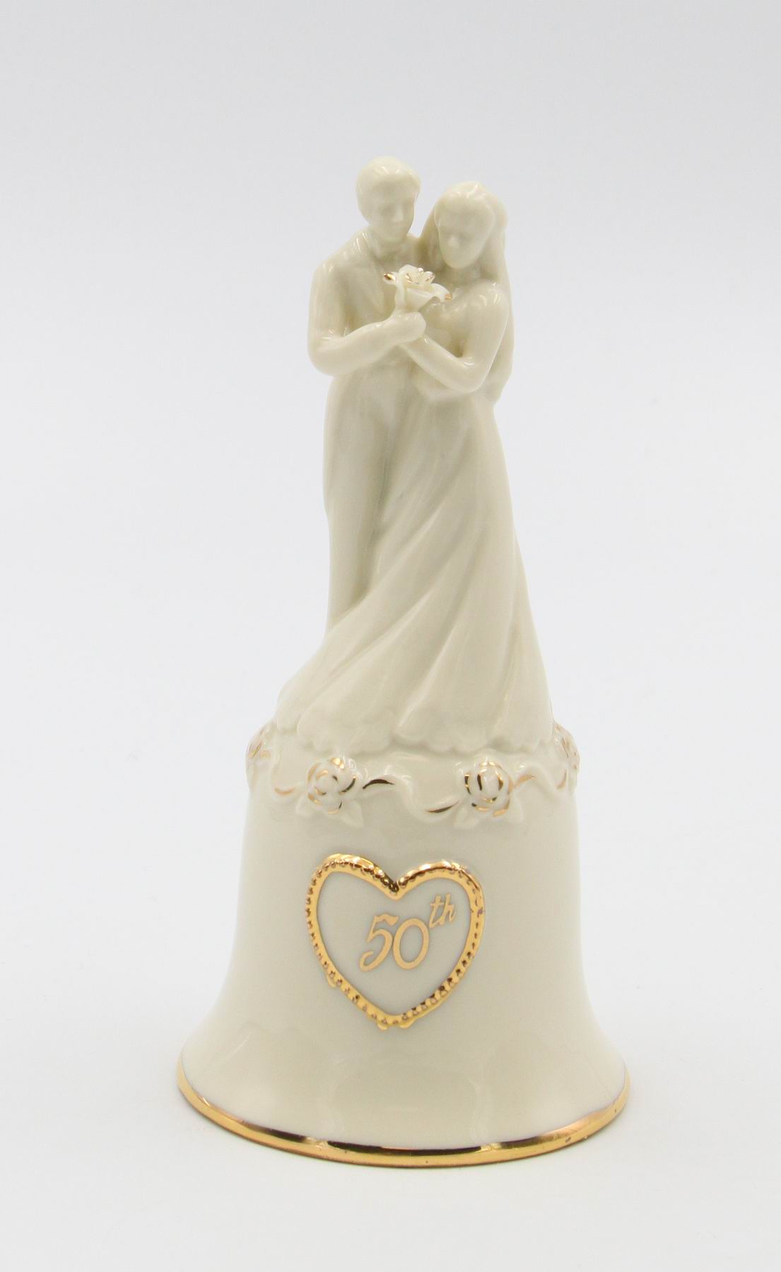 Ceramic 50th Anniversary Wedding Couple Bell Anniversary Party Decor Gift for Friends Gift for Parents - Bell