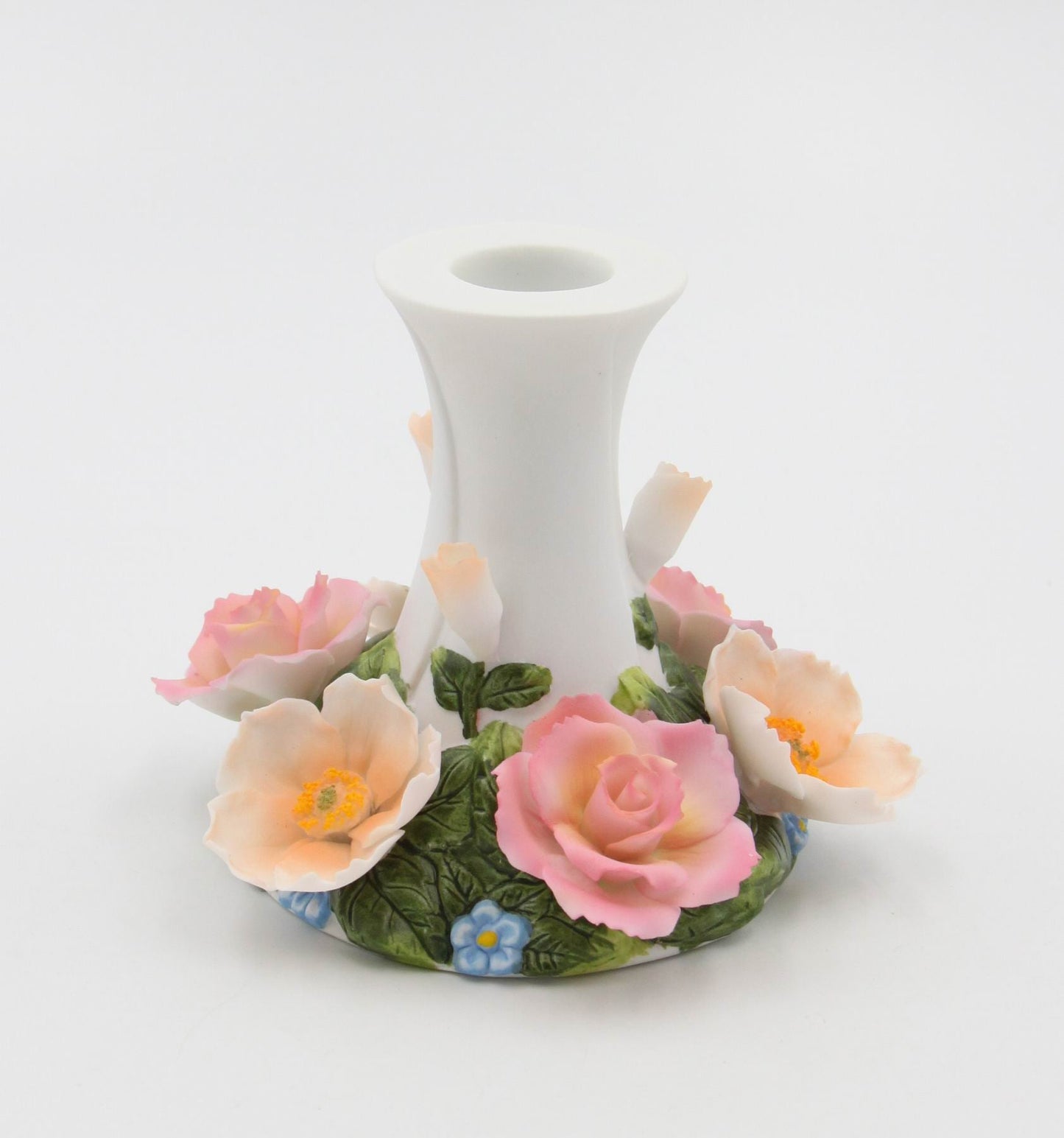 Ceramic 7/8’’ Tapper Candle Holder with Flower Base Home Décor Gift for Her Gift for Mom Kitchen Décor Wedding Décor