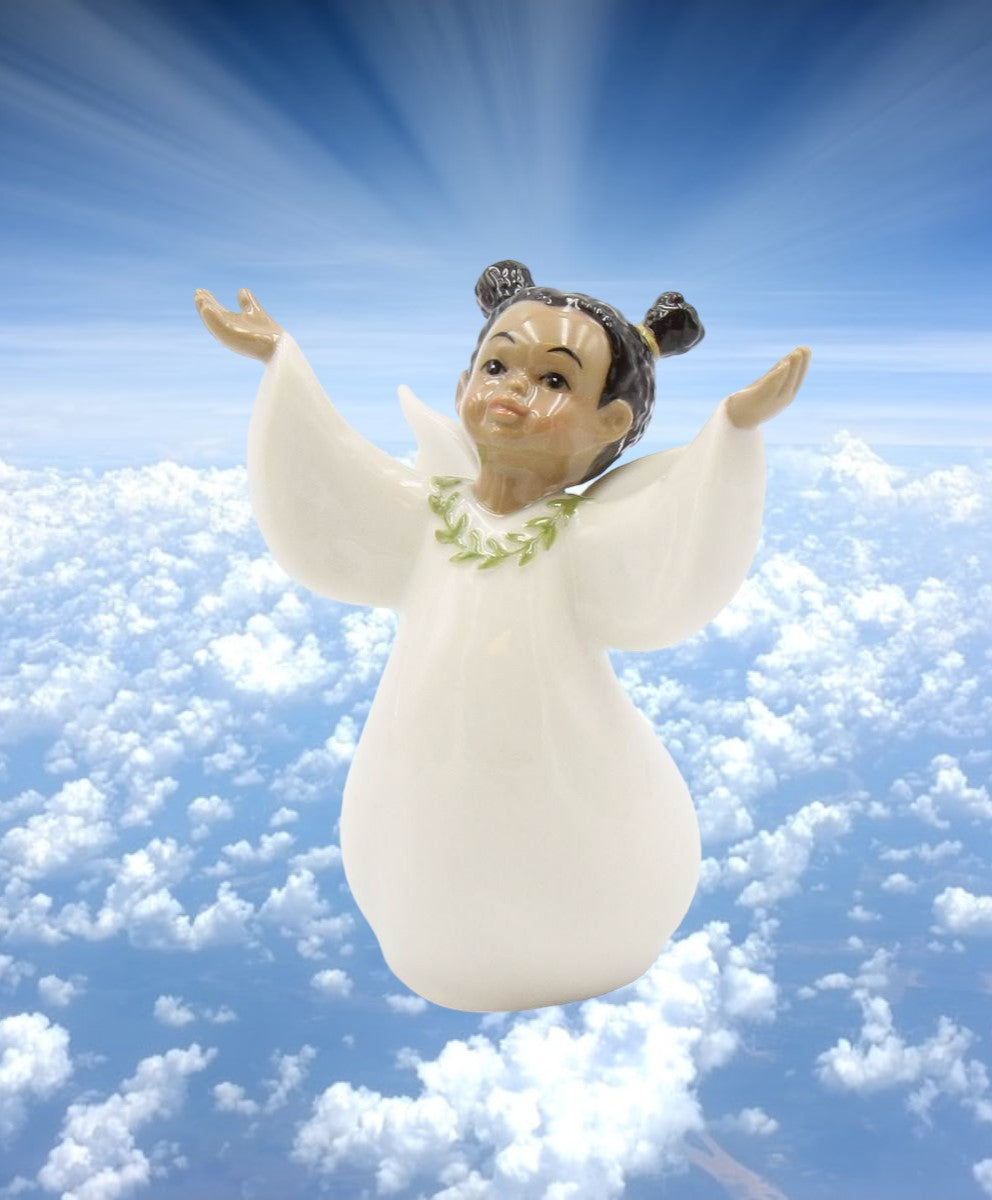 Ceramic African American Guardian Angel Home Décor Religious Décor Religious Gift Church Décor Baptism Gift - Figurines