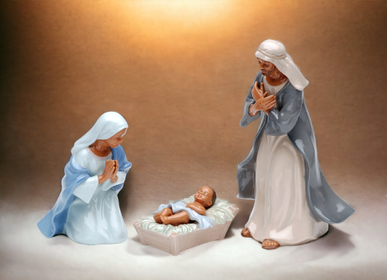 Ceramic African American Holy Family Set Of 3 Home Décor Religious Décor Religious Gift Church Décor Baptism Gift