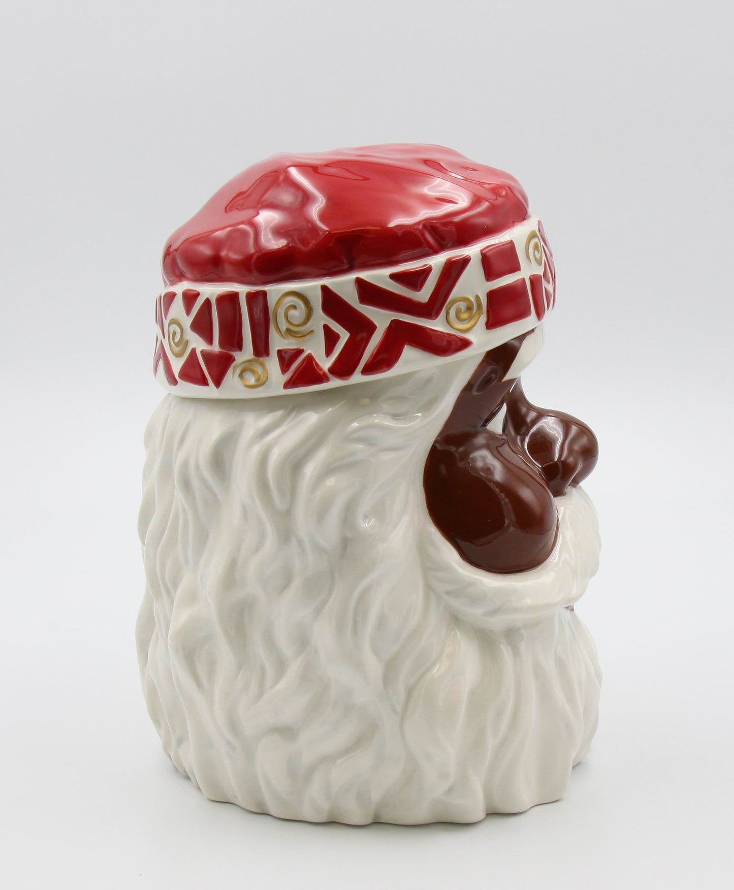 Ceramic African American Santa Cookie Jar Home Décor Gift for Her Gift for Mom Kitchen Décor Christmas Décor - Cookie
