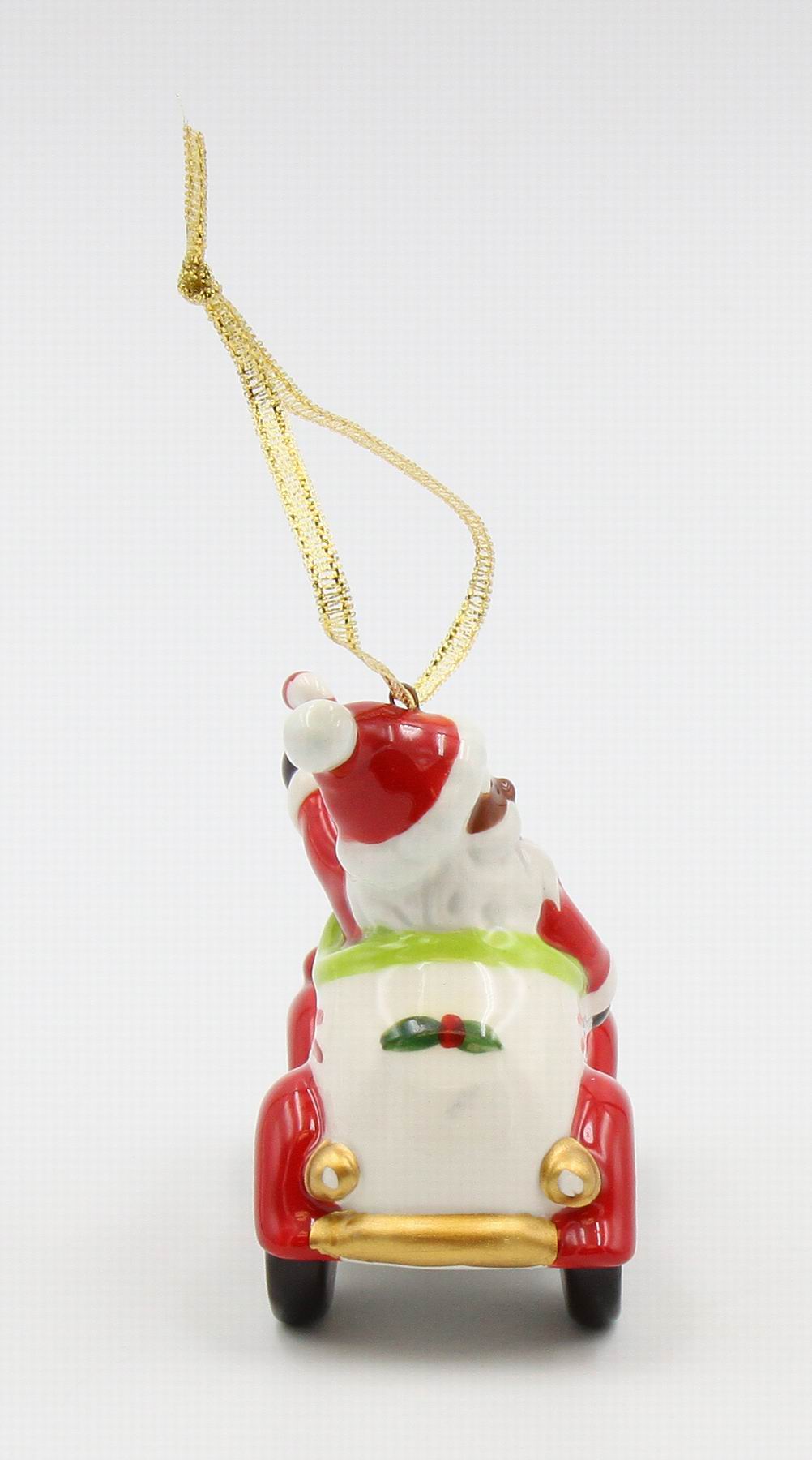 Ceramic African American Santa Driving A Car Ornament Home Décor Gift for Her Mom Him Dad Christmas tree Décor Wall