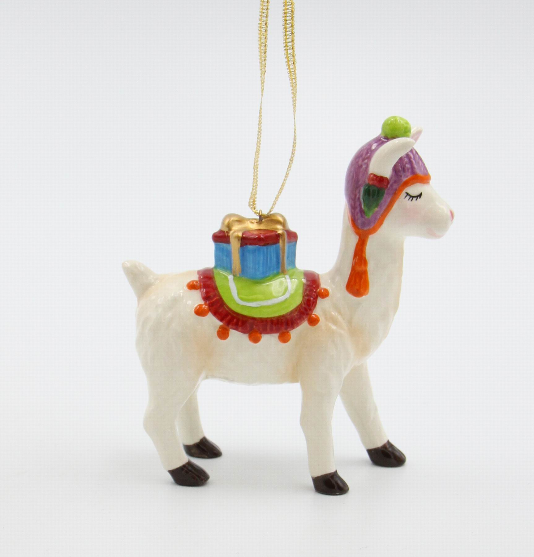 Ceramic Alpaca/Llama With Gift Ornament Home Décor Gift for Her Gift for Mom Christmas Décor - Holiday Ornaments