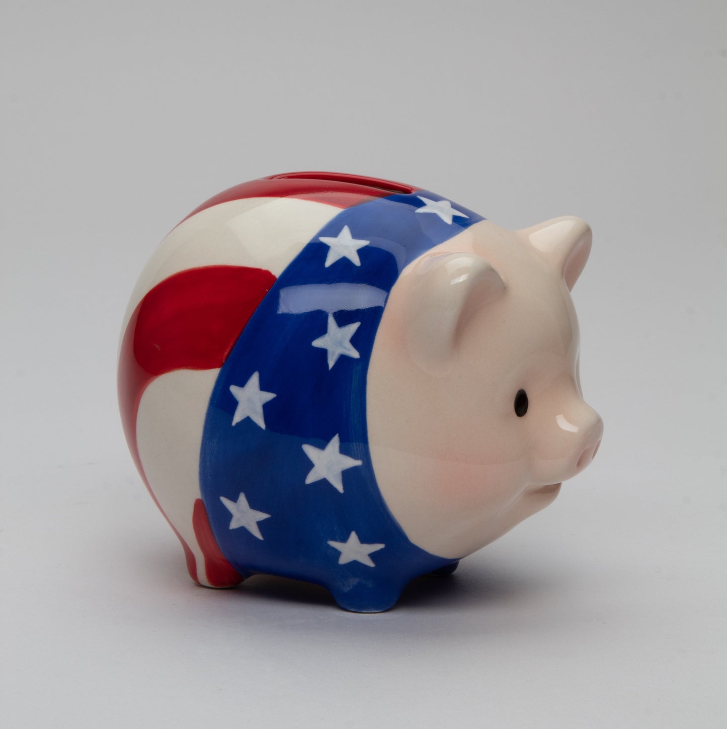 Ceramic American Flag Pig Piggy Bank Home Décor Patriot Gift Gift for Mom Dad Kid Independence Day Décor July 4th