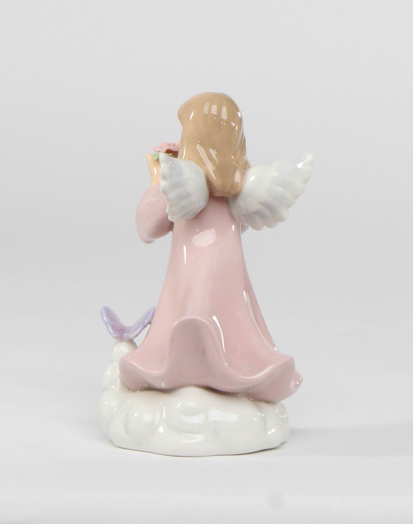 Ceramic Angel Girl with Rose Flower Figurine Religious Décor Religious Gift Church Décor Church Gift Baptism Gift
