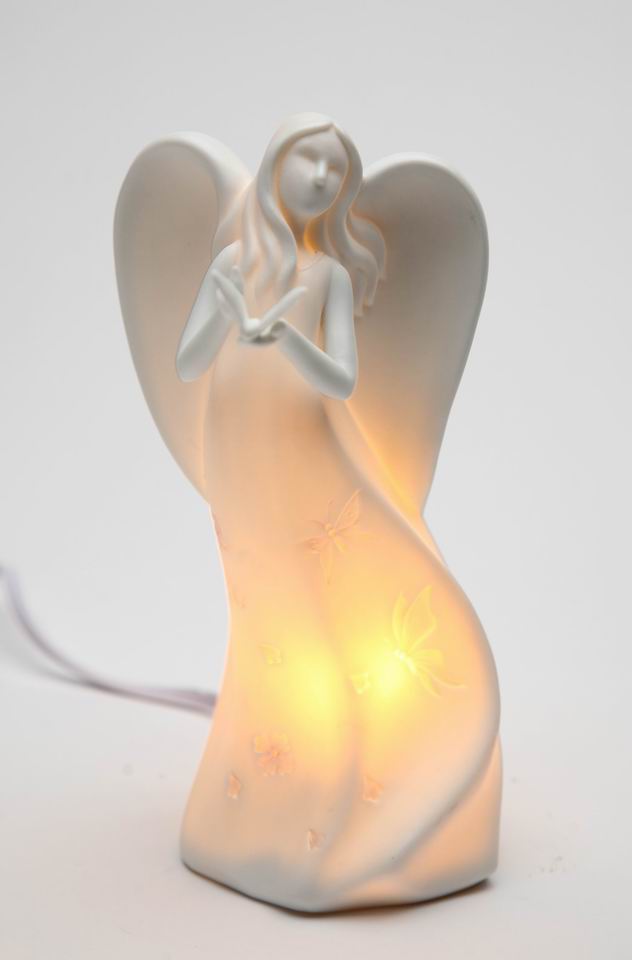 Ceramic Angel Holding Butterfly Nightlight Home Décor Religious Décor Religious Gift Church Décor Baptism Gift - Night