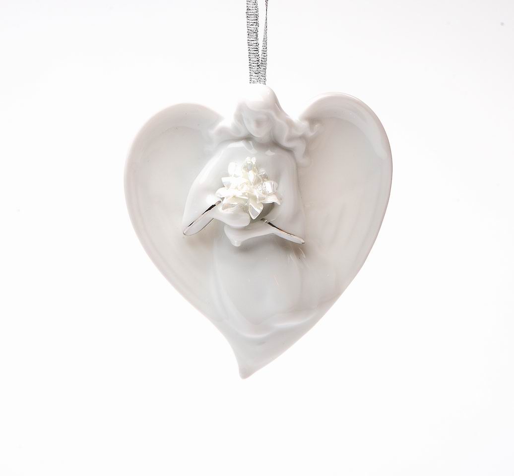 Ceramic Angel Holding Flowers Ornament Home Décor Religious Décor Religious Gift Church Décor Baptism Gift - Holiday