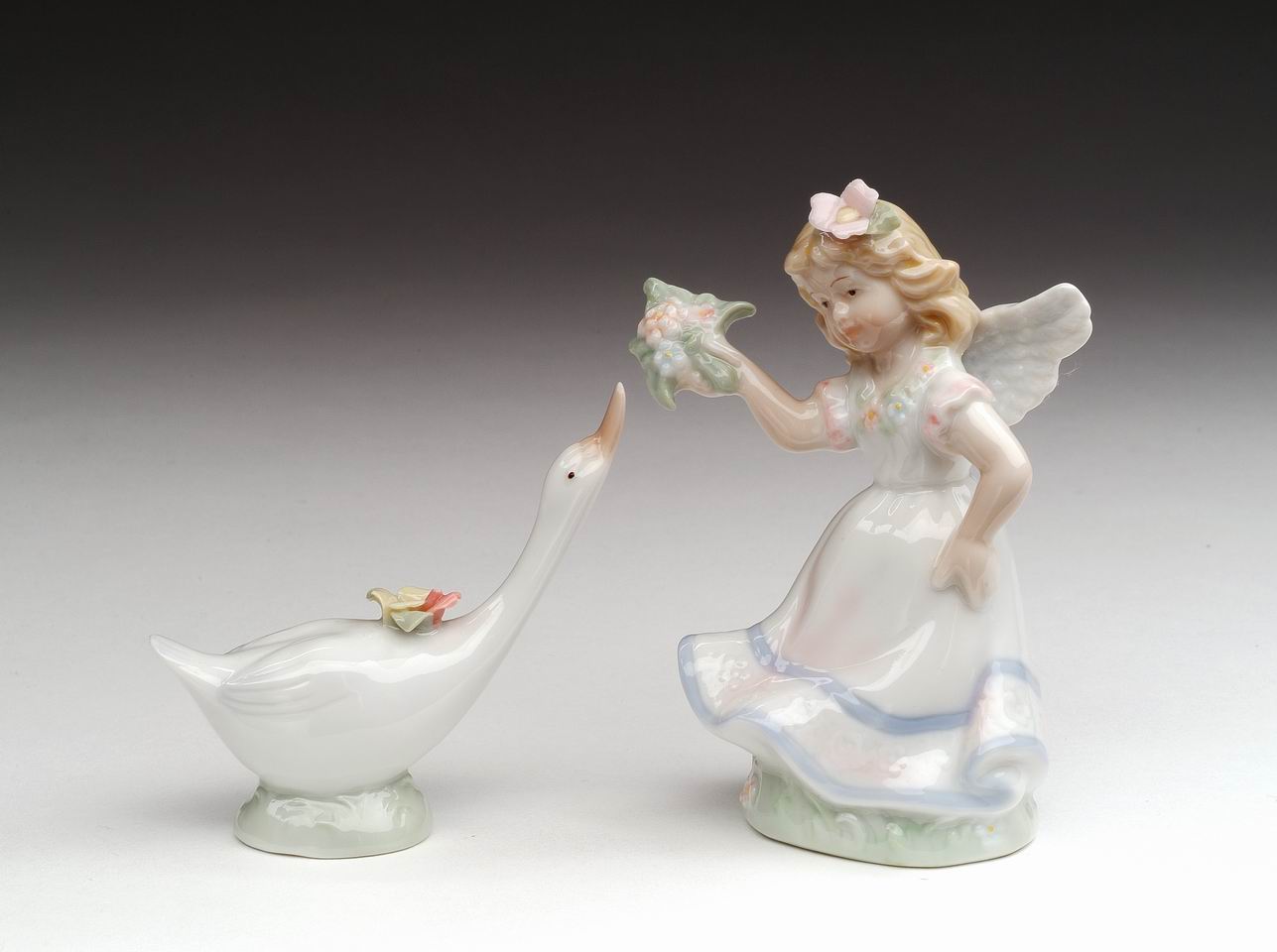 Ceramic Angel Playing with Goose Salt and Pepper Shakers Religious Gift or Decor Vintage Decor Gift for Mom Gift