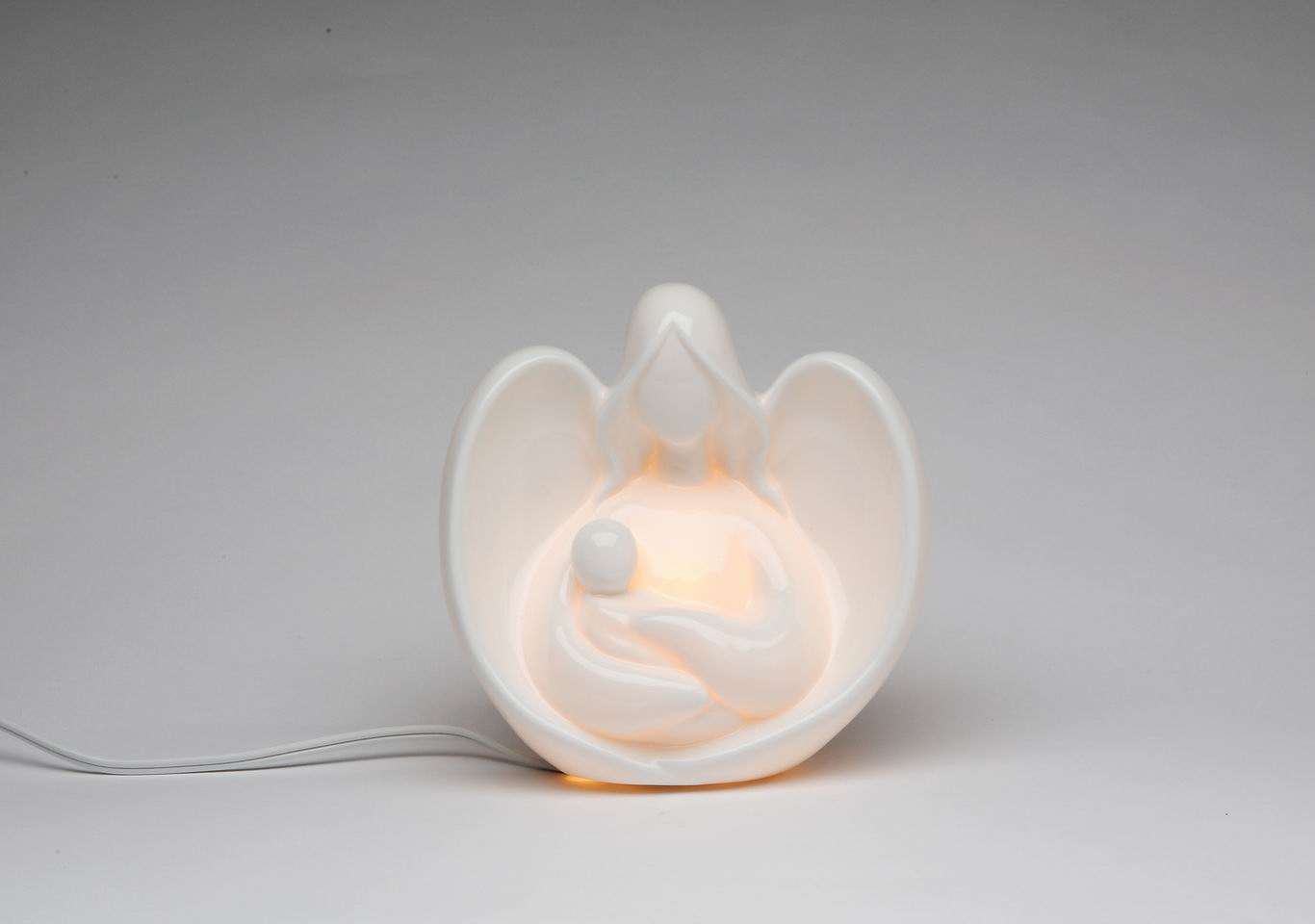 Ceramic Angel With Baby Night Light Home Décor Religious Décor Religious Gift Church Décor Baptism Gift Nursery Room