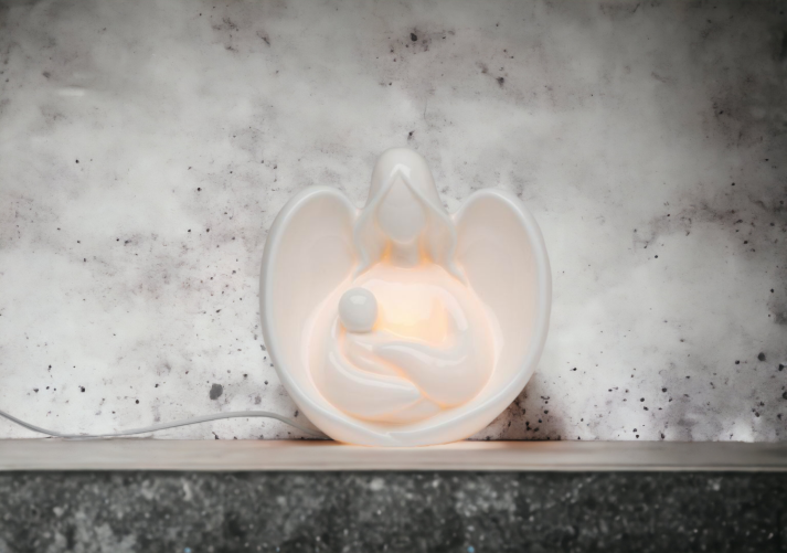 Ceramic Angel With Baby Night Light Home Décor Religious Décor Religious Gift Church Décor Baptism Gift Nursery Room