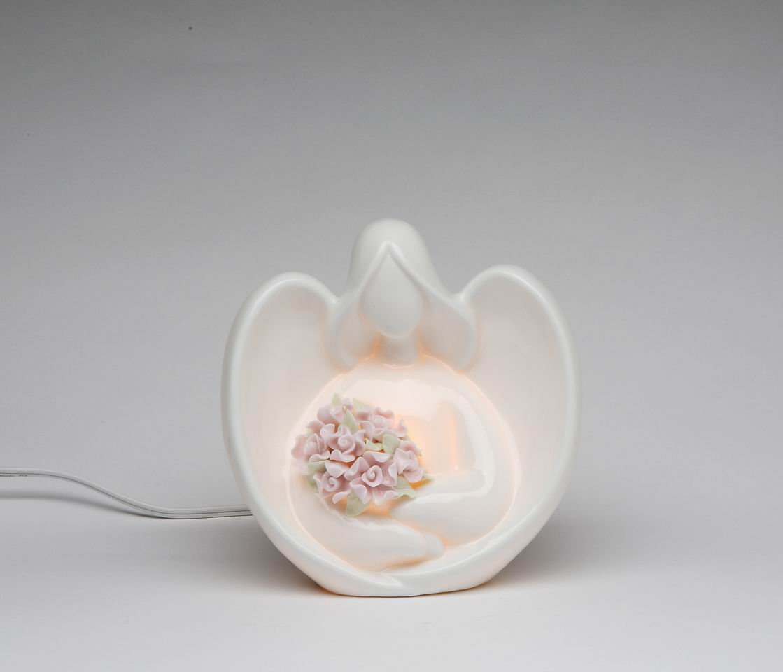 Ceramic Angel With Flowers Night Light Home Décor Religious Décor Religious Gift Church Décor Baptism Gift - Night