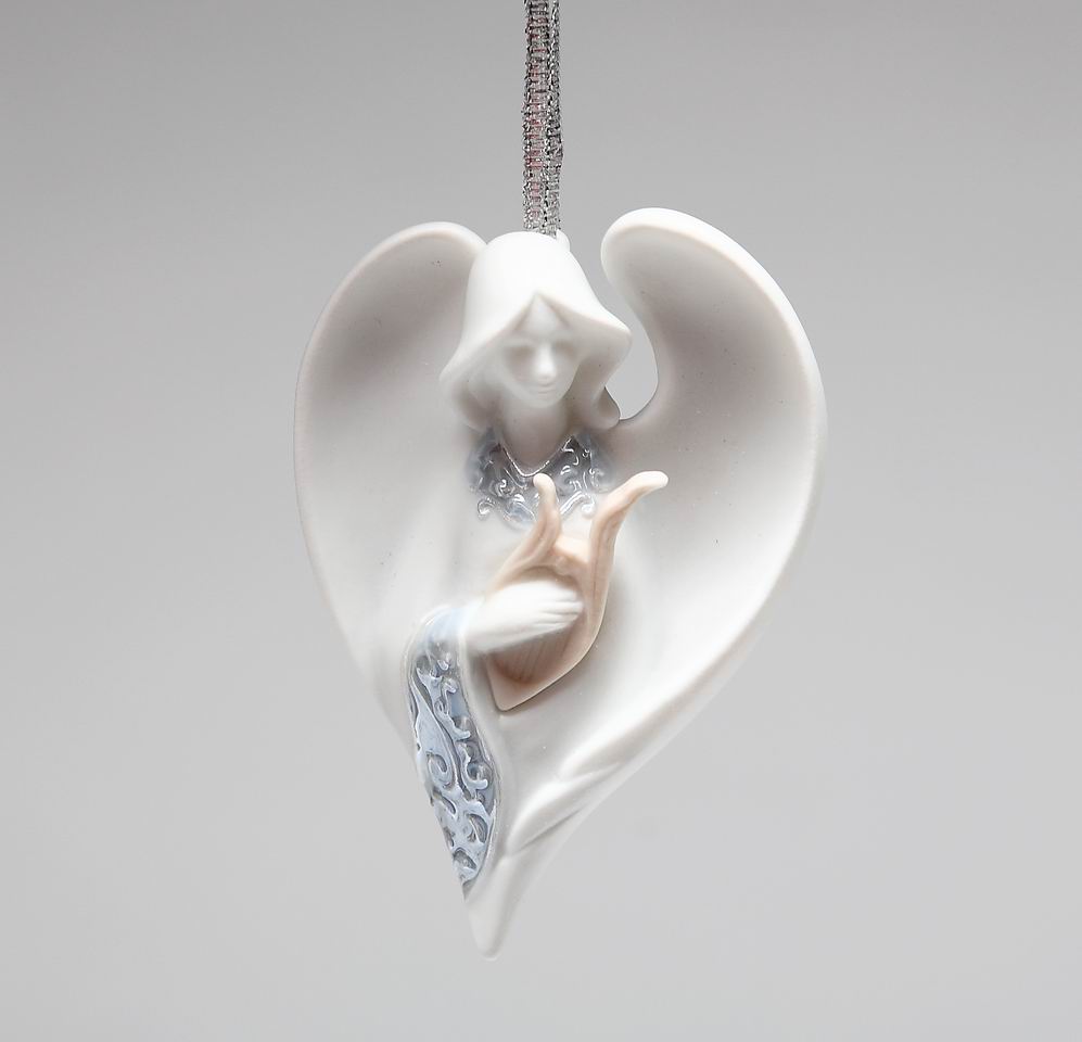 Ceramic Angel With Harp Ornament Home Décor Religious Décor Religious Gift Church Décor Baptism Gift - Ornament