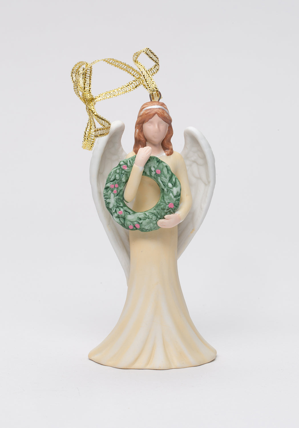 Ceramic Angel With Wreath Ornament Home Décor Gift for Her Gift for Mom Religious Décor Christmas Décor - Ornament