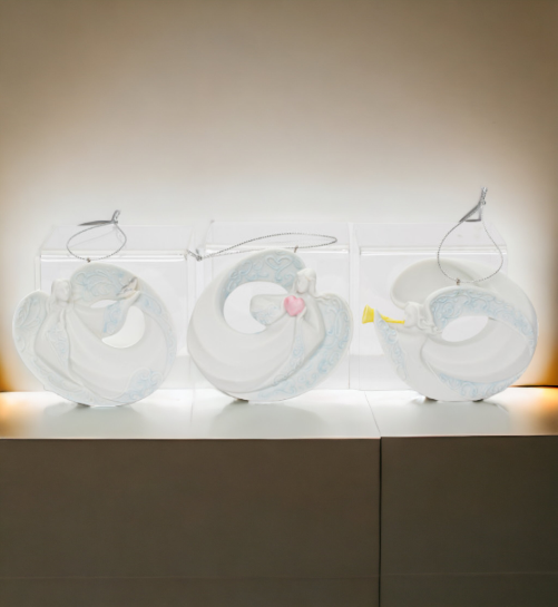 Ceramic Angels Christmas Tree Ornaments-Set of 3 Home Décor Gift for Her Gift for Mom Religious Décor Christmas Décor