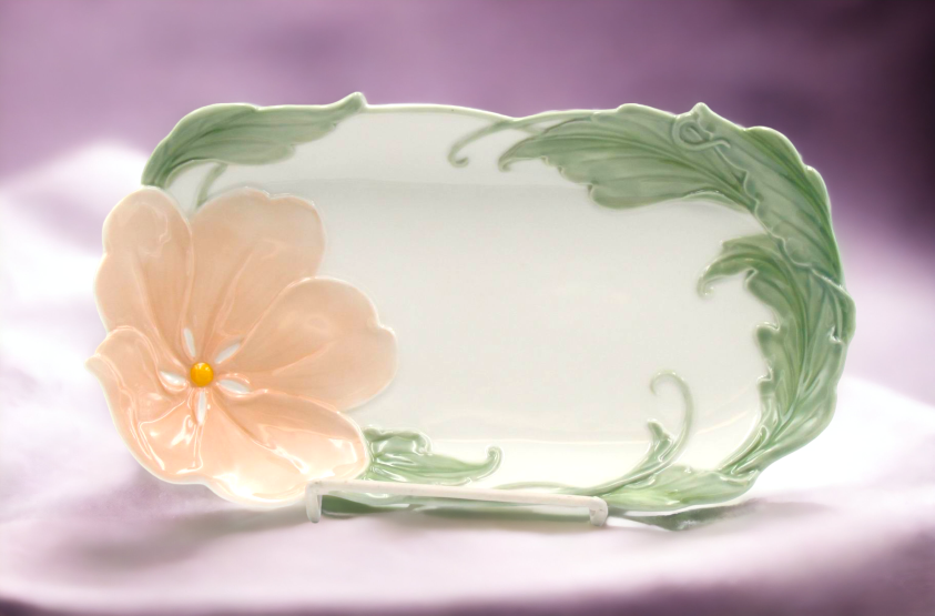 Ceramic Apple Blossom Flower Plates - Set Of 2 Home Décor Gift for Her Gift for Mom Nature Lover Décor Cottagecore Café