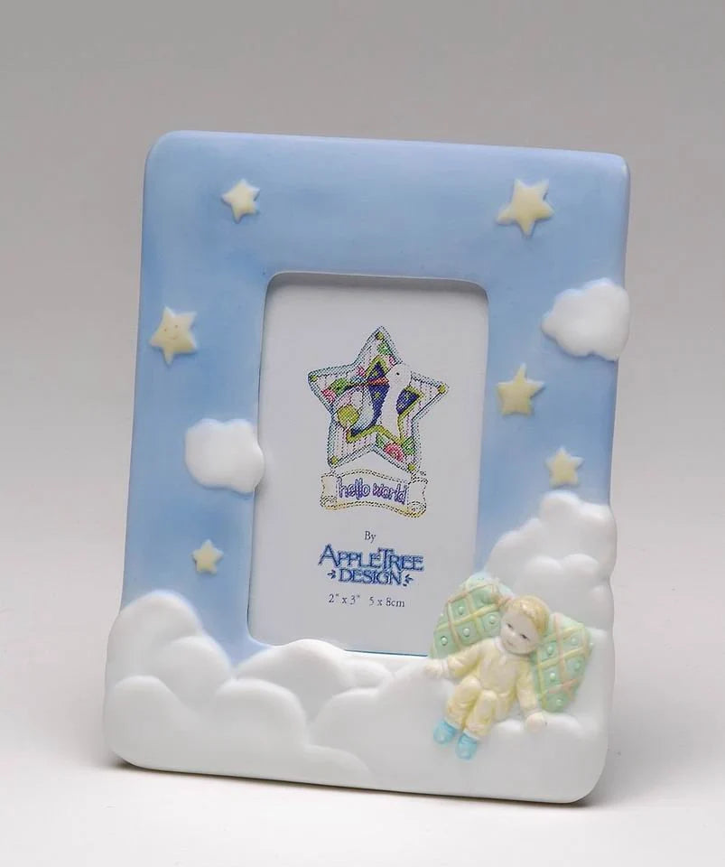 Ceramic Baby Photo Frame for 2’’ x 3’’H Photos Nursery Room Decor Gift for New Parents Baby Shower Gift - Photo Frame