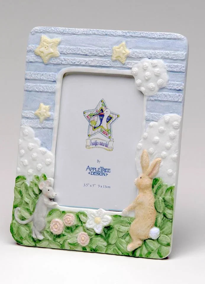 Ceramic Baby Photo Frame for 3.5’’ x 5’’ Photo Baby Shower Gift Home Decor Nursery Room Decor Gift for New Parents
