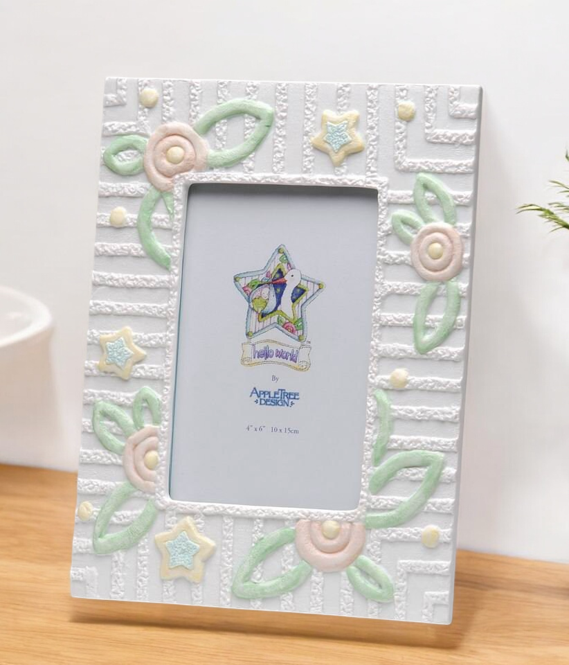 Ceramic Baby Photo Frame for 4’’ x 6’’ Photos Baby Shower Gift Gift for New Parents Nursery Room Decor - Photo Frame