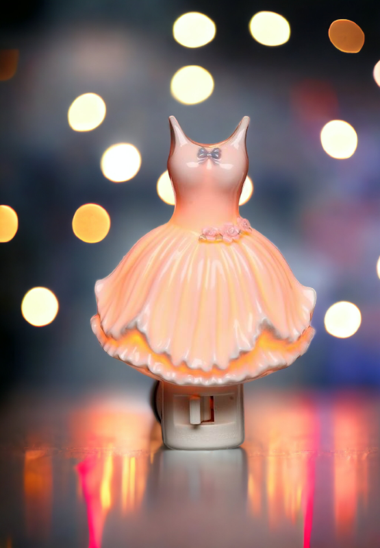 Ceramic Ballerina Dress Plug-In Night Light Home Décor Gift for Her Gift for Daughter Gift for Ballerina Dancer - Night
