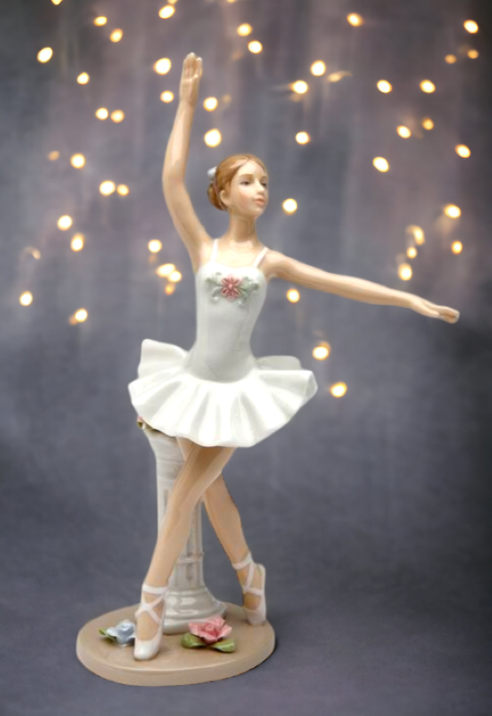 Ceramic Ballerina In Point Position Figurine Home Décor Gift for Her Gift for Daughter Gift for Ballerina Dancer