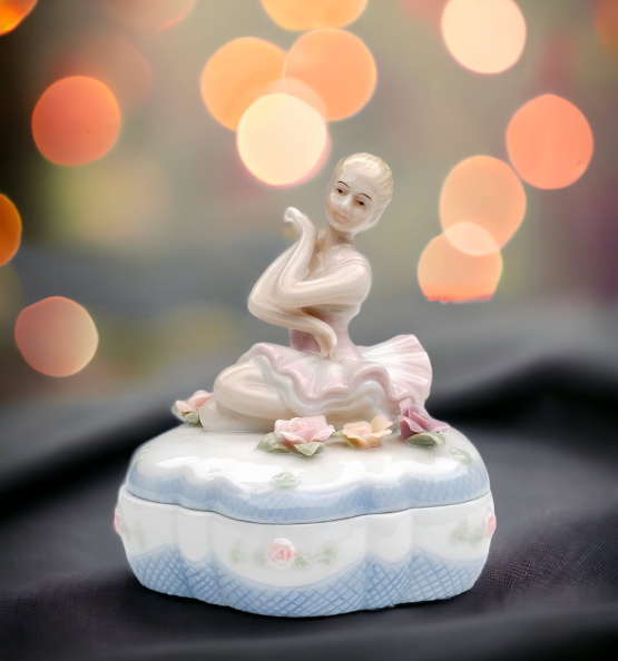 Ceramic Ballerina Jewelry Box Home Décor Gift for Her Gift for Daughter Gift for Ballerina Dancer Vanity Decor