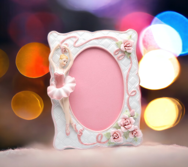 Ceramic Ballerina Picture Frame Home Décor Gift for Her Gift for Daughter Gift for Ballerina Dancer - Picture Frames