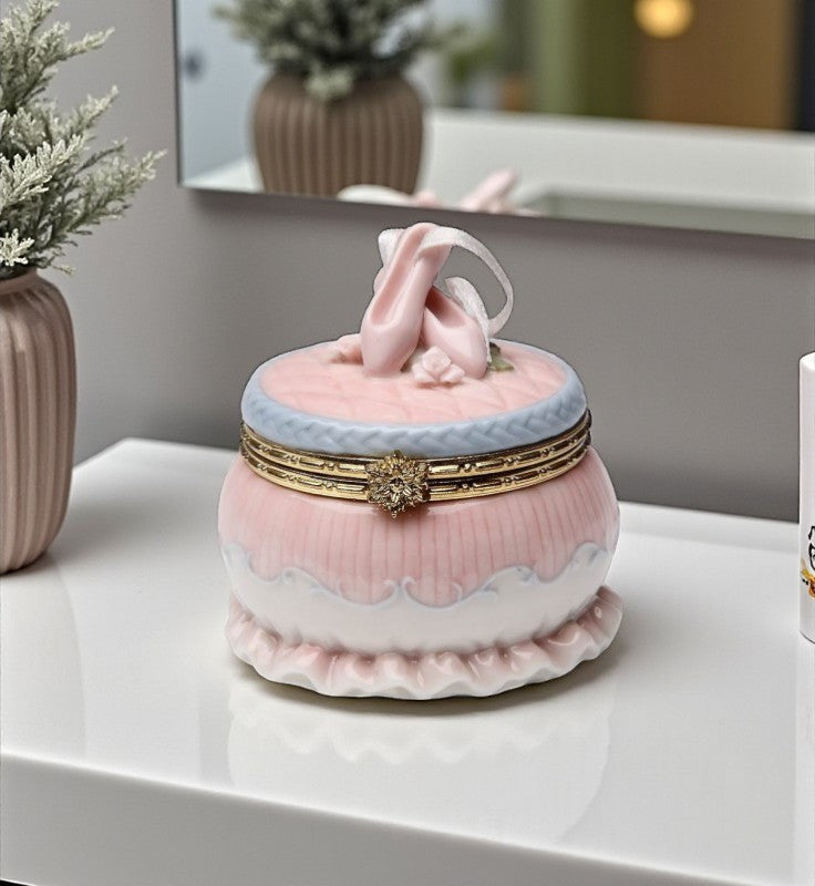 Ceramic Ballerina Shoe Hinge Box Home Décor Gift for Her Gift for Daughter Gift for Ballerina Dancer Vanity Decor