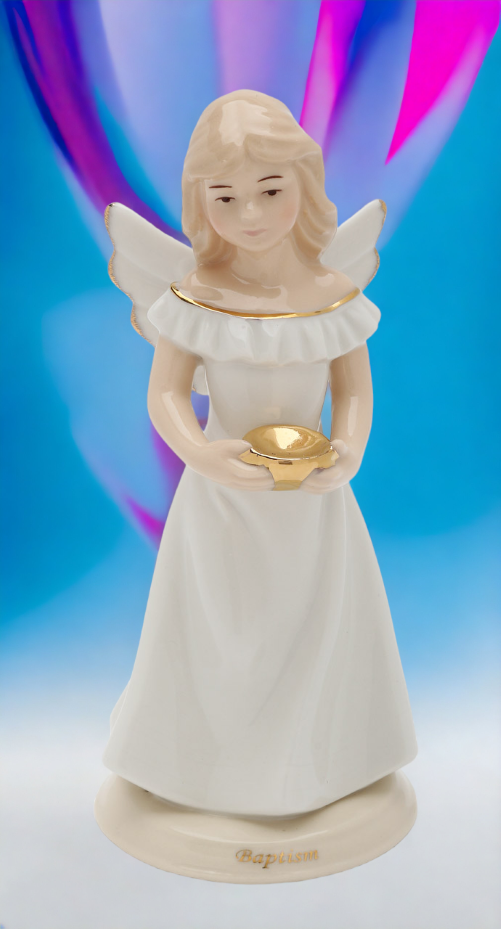 Ceramic Baptism Angel Religious Décor Religious Gift Church Décor Church Gift Baptism Gift - Figurine