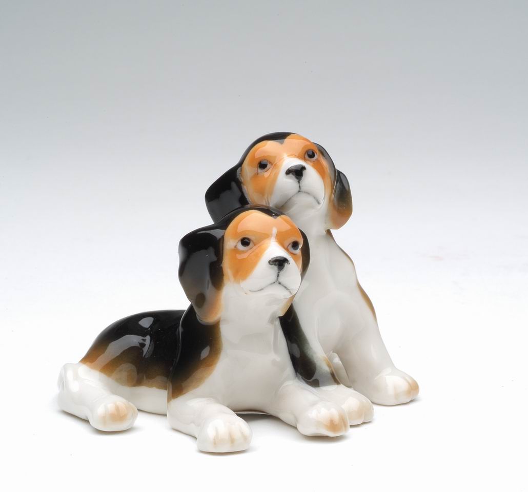 Ceramic Beagle Dogs Figurine Home Décor Gift for Her Gift for Mom Kitchen Décor Dog Lover Gift Pet Loss Gift - Figurine